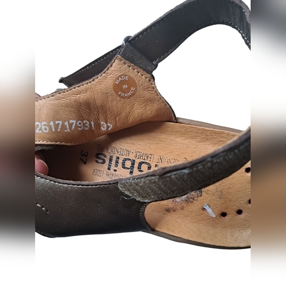 MEPHISTO MOBILS Air relax bronze leather sandals block heel strappy Made France - Picture 7 of 16